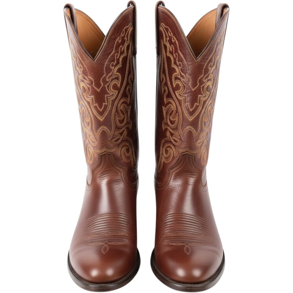 Lucchese 1883 Mens Chocolate Brown Leather Western Cowboy Boots N1531.R4 10.5 E